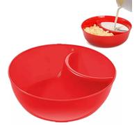 Never Soggy Cereal Bowl, Cereal Bowl Separate Milk, Anti Soggy Cereal Bowls, No Soggy Cereal Bowl Divided Milk, for Snack Milk Topping Yogurt (Red) (Red)