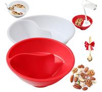 Never Soggy Cereal Bowl, Divided Cereal Bowl, Separated Anti Soggy Crunch Snack And Dip Bowls, No Soggy Cereal Bowl,Reusable Snack And Dip Bowls,Cereal Bowl Separate Milk For Kids And Adults (2A)