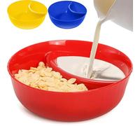 Never Soggy Cereal Bowl,Separated Anti Soggy Crunch Snack and Dip Bowls,Plastic Cereal Bowl Separate Milk for Snack Milk Yogurt,No Soggy Cereal Bowl Divided Milk,Anti Soggy Cereal Bowls for Home