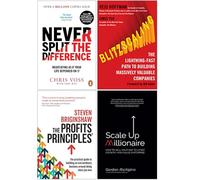 Never Split the Difference, Blitzscaling, The Profits Principles, Scale Up Millionaire 4 Books Collection Set
