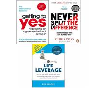 Never Split the Difference, Getting to Yes, Life Leverage 3 Books Collection Set