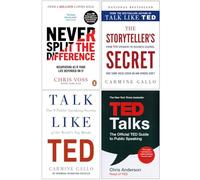 Never Split the Difference, The Storyteller's Secret, Talk Like TED, TED Talks 4 Books Collection Set