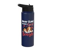 Never Stand Between A Girl and Her Beagle Love Stainless Steel Insulated Water Bottle