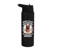 Never Stand Between A Girl and Her German Shepherd Stainless Steel Insulated Water Bottle