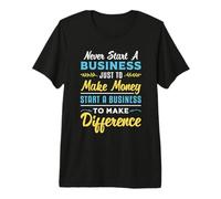 Never Start A Business CEO Boss Vintage Retro Business Owner Premium T-Shirt