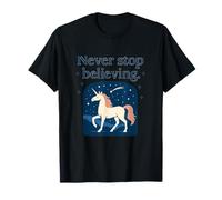 Never Stop Believing Unicorn Magic Night Sky T-Shirt