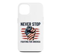 Never Stop Fighting for America Patriotic Heroes Case for iPhone 13