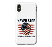 Never Stop Fighting for America Patriotic Heroes Case for iPhone X/XS