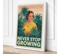 Never Stop Growing Vintage Canvas Wall Art Print 30x20 Inch