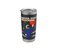 Never Stop Reaching Retro Astronaut Space Cosmos Motivation Stainless Steel Insulated Tumbler