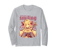 Never Stop Smiling - Cute Anime Girl Character Japanese Art Long Sleeve T-Shirt