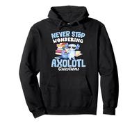 Never Stop Wondering Axolotl Teacher Kids Pullover Hoodie
