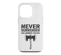 Never Surrender James 112 Battle Axe Faith Bible Verses Case for iPhone 13 Pro