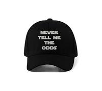 Never Tell Me The Odds Funny Embroidered Adjustable Baseball Cap Black