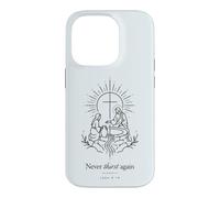 Never Thirst Again John 4:14 Minimal Linework Christian Case for iPhone 14 Pro