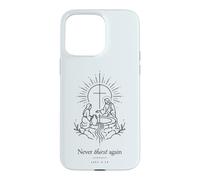 Never Thirst Again John 4:14 Minimal Linework Christian Case for iPhone 15 Pro Max