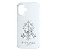 Never Thirst Again John 4:14 Minimal Linework Christian Case for iPhone 16
