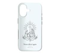 Never Thirst Again John 4:14 Minimal Linework Christian Case for iPhone 17