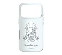 Never Thirst Again John 4:14 Minimal Linework Christian Case for iPhone 17 Pro