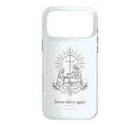 Never Thirst Again John 4:14 Minimal Linework Christian Case for iPhone 17 Pro Max