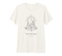 Never Thirst Again John 4:14 Minimal Linework Christian Premium T-Shirt