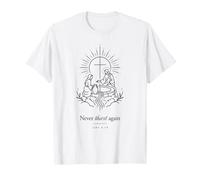 Never Thirst Again John 4:14 Minimal Linework Christian T-Shirt