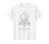 Never Thirst Again John 4:14 Minimal Linework Christian Value Graphic T-Shirt, Men, White, S