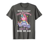 Never Thought I'd Be Wearing A Unicorn Dad Father T-Shirt, Men, Asphalt Grey, Medium