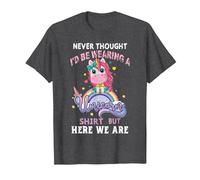 Never Thought I'd Be Wearing A Unicorn Dad Father T-Shirt, Men, Dark Heather Grey, Small