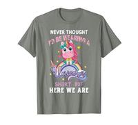 Never Thought I'd Be Wearing A Unicorn Dad Father T-Shirt, Men, Olive Heather, X-Large