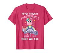 Never Thought I'd Be Wearing A Unicorn Dad Father T-Shirt, Men, Red Heather, 3X-Large