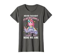 Never Thought I'd Be Wearing A Unicorn Dad Father T-Shirt, Women, Asphalt Grey, Large