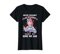 Never Thought I'd Be Wearing A Unicorn Dad Father T-Shirt, Women, Black, 3X-Large