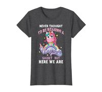 Never Thought I'd Be Wearing A Unicorn Dad Father T-Shirt, Women, Dark Heather Grey, X-Large