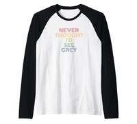 Never Thought I'd See Grey Funny UFO Sci-Fi Pun Raglan Baseball Tee