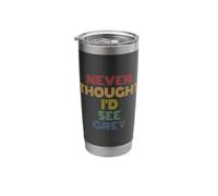 Never Thought I'd See Grey Funny UFO Sci-Fi Pun Stainless Steel Insulated Tumbler