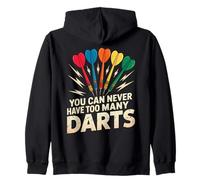 Never Too Many Darts - Fun Dart Player Design Zip Hoodie