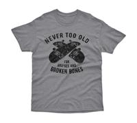 Never Too Old for Bruises and Broken Bones Skateboard T-Shirt Bad Zebedee Royal XL