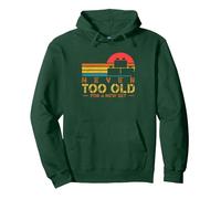 Never Too Old For New Set | Building Bricks | Master Builder Pullover Hoodie, Adult Unisex, Dark Green, Large
