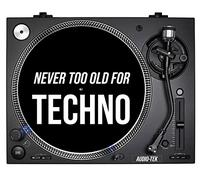 Never Too Old For Techno DJ Slipmat Slipmats Turntable Decks Records Slipmat Slipmats Mat DJs Accessories Gift For Him Her (7")