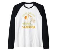 Never Too Old to Play in A Sandbox Excavator Operator Raglan Baseball Tee
