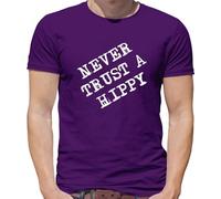 Never Trust A Hippy - Mens T-Shirt - Dark Purple - Large