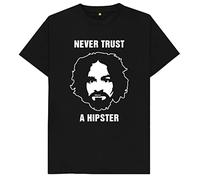 Never Trust A Hipster Charles Manson Kids Womens Mens T Shirt Medium Black