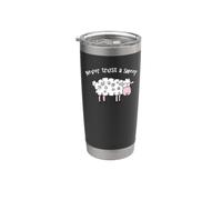 Never Trust a Sheep Sleep Fun Funny Saying Stainless Steel Insulated Tumbler
