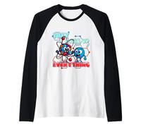 Never Trust an Atom - Funny Science Meme Cartoon Design Raglan Baseball Tee