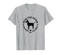 Never Trust Anyone Who Doesn't Like Dogs Pet Love T-Shirt, Men, Heather Grey, XXL