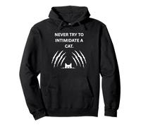 Never try to intimidate a cat They will scratch you Pullover Hoodie