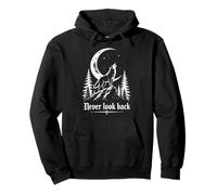 Never Turn Back Wolf Howling at Moon Pullover Hoodie