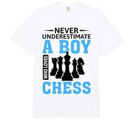 Never Underestimate A Boy Who Loves Chess Comfort Colors Adult Heavyweight T-Shirt