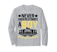 Never Underestimate A Boy Who Loves Chess Long Sleeve T-Shirt